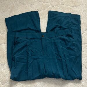 Torrid Wide-Leg Teal/Blue Linen Feel Pants Size 20